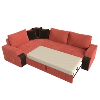 Угловой диван Николь (микровельвет коралловый коричневый) - Изображение 2